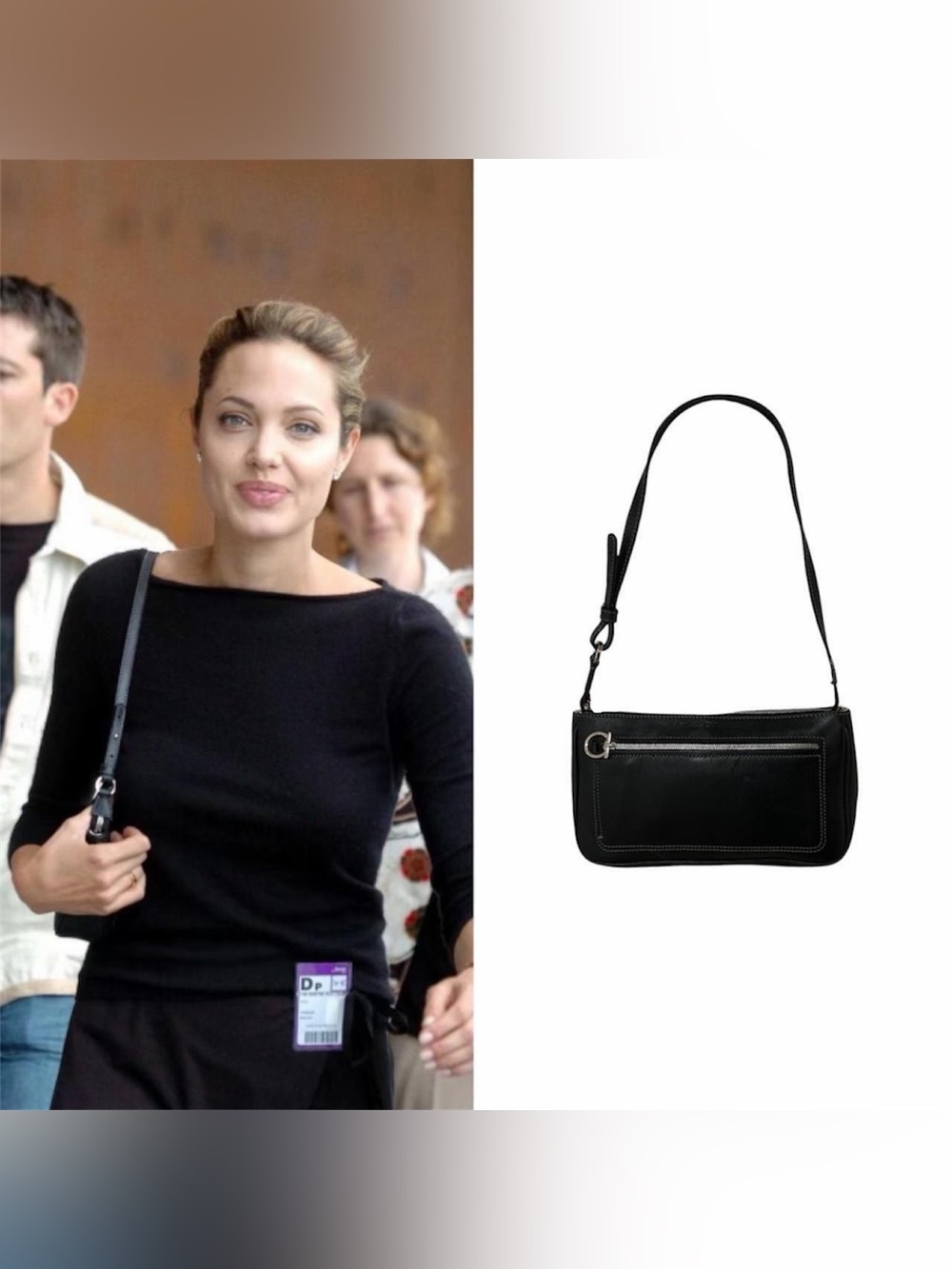 Vintage Calf Leather Mini Shoulder Purse As Seen On Angelina Jolie